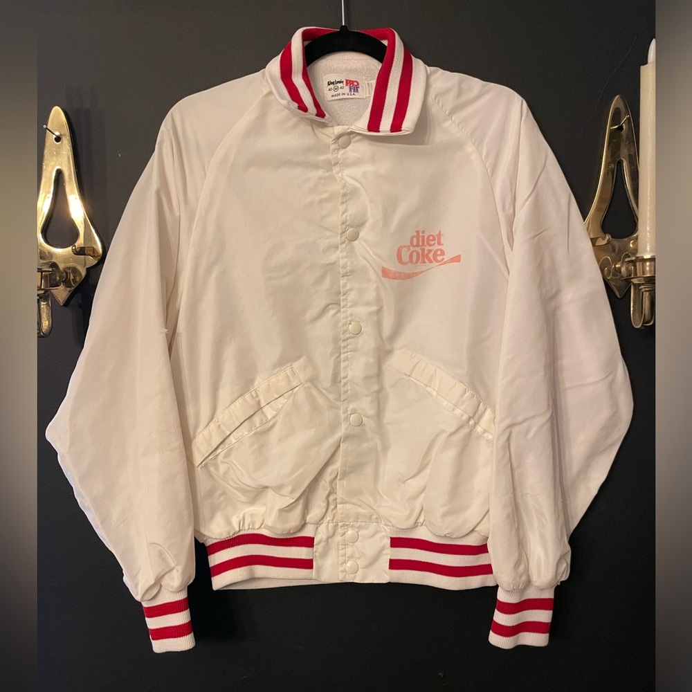 Vintage Diet Coke King Varsity Baseball Bomber Jacket Windbreaker